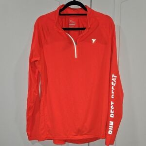 Old Navy Active Bright Reflective Go-Dry Quarter Zip Performance Top